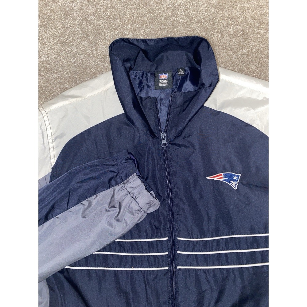 NFL Team Reebok New England Patriots Pullover Activewear Windbreaker Large Poly